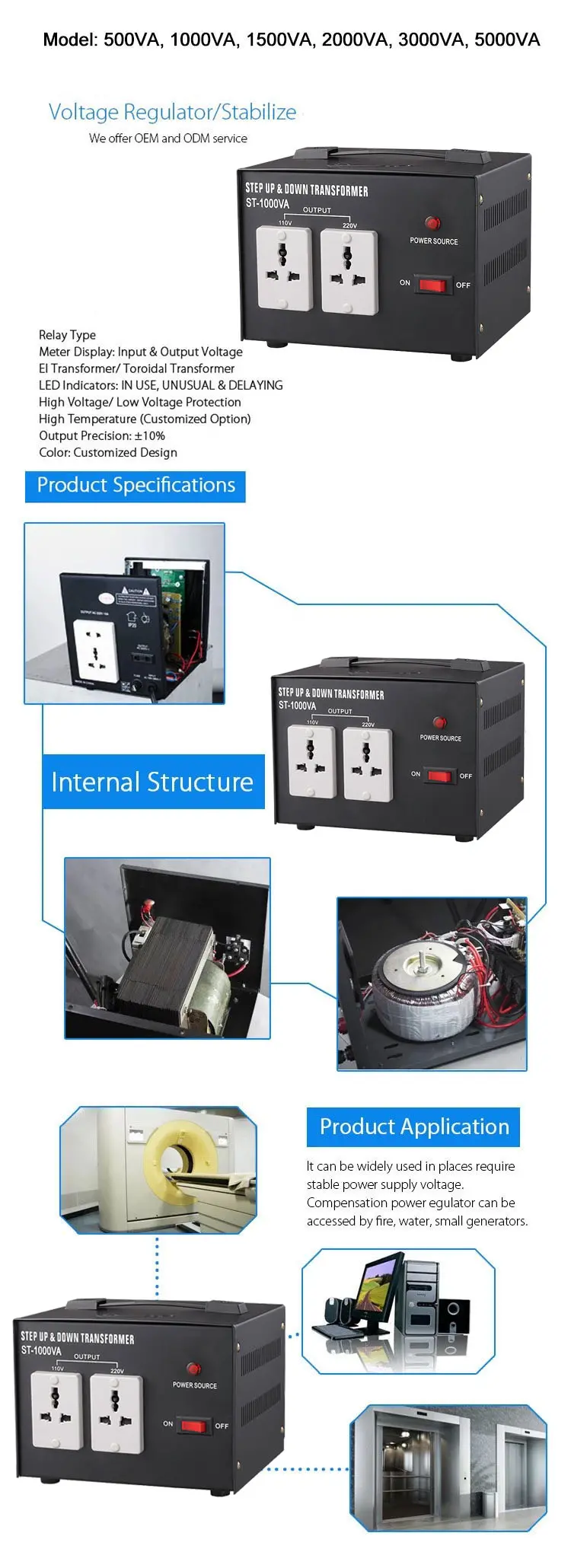 set up and down transformer