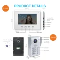 Video door phone, RL A17W4 TY, 4 families, 4 wires, Tuya WiFi, 7” AHD screen, 1024 600, 1080P HD camera, hands free, lock release _m2