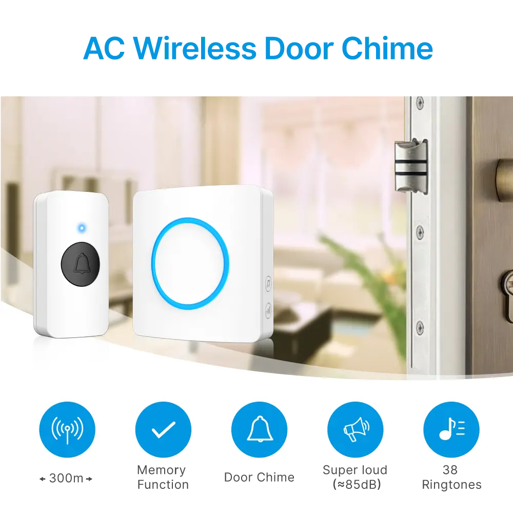 Wireless-doorbell,-door-chime,-RL-3882,-AC-power,-anti-interference,-38-tunes-melodies-ringtones,-433MHz,-150-meters_02