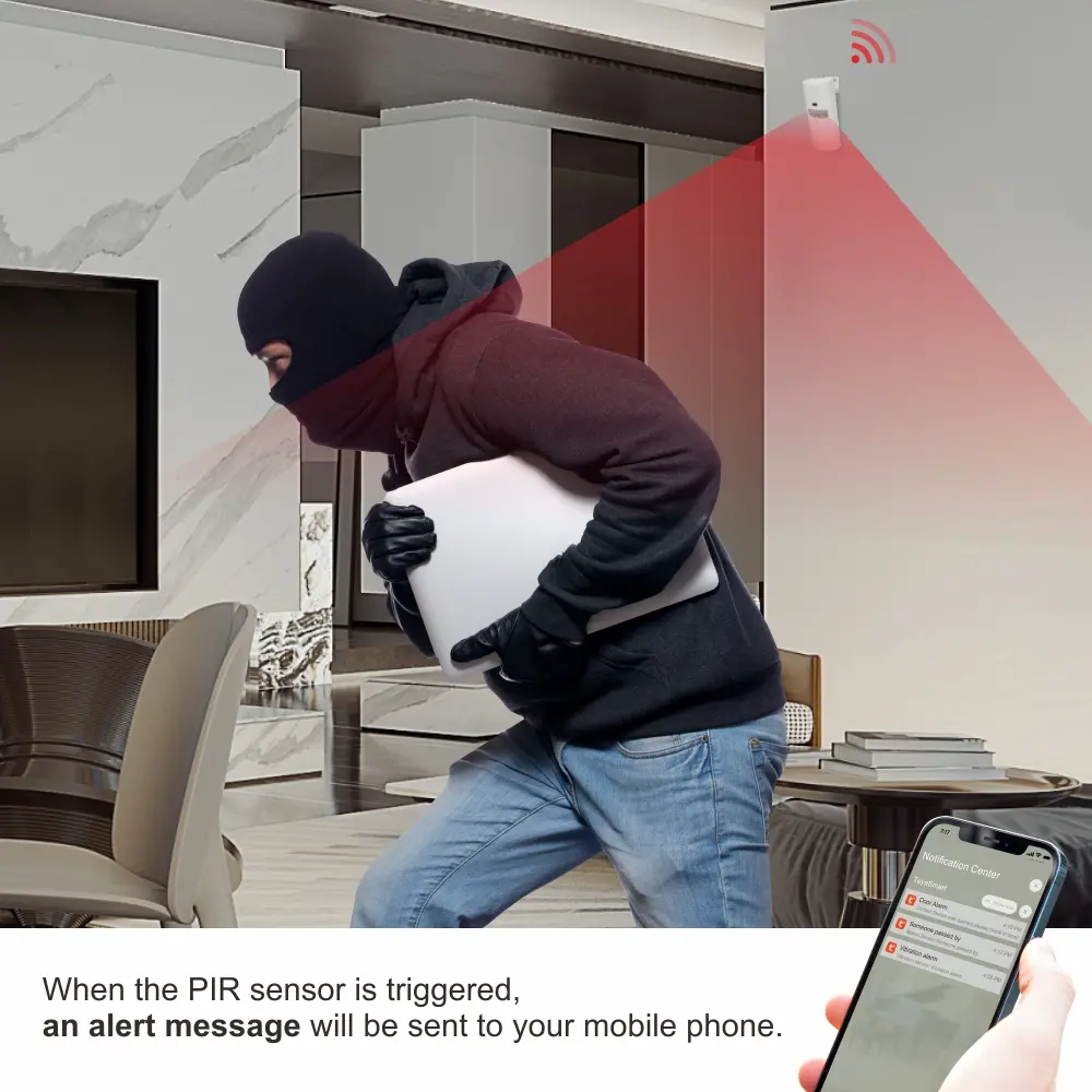 Motion sensor for smart home, RL-WP01, Tuya smart, 2.4GHz WiFi, no hub needed, automation, push notification 2