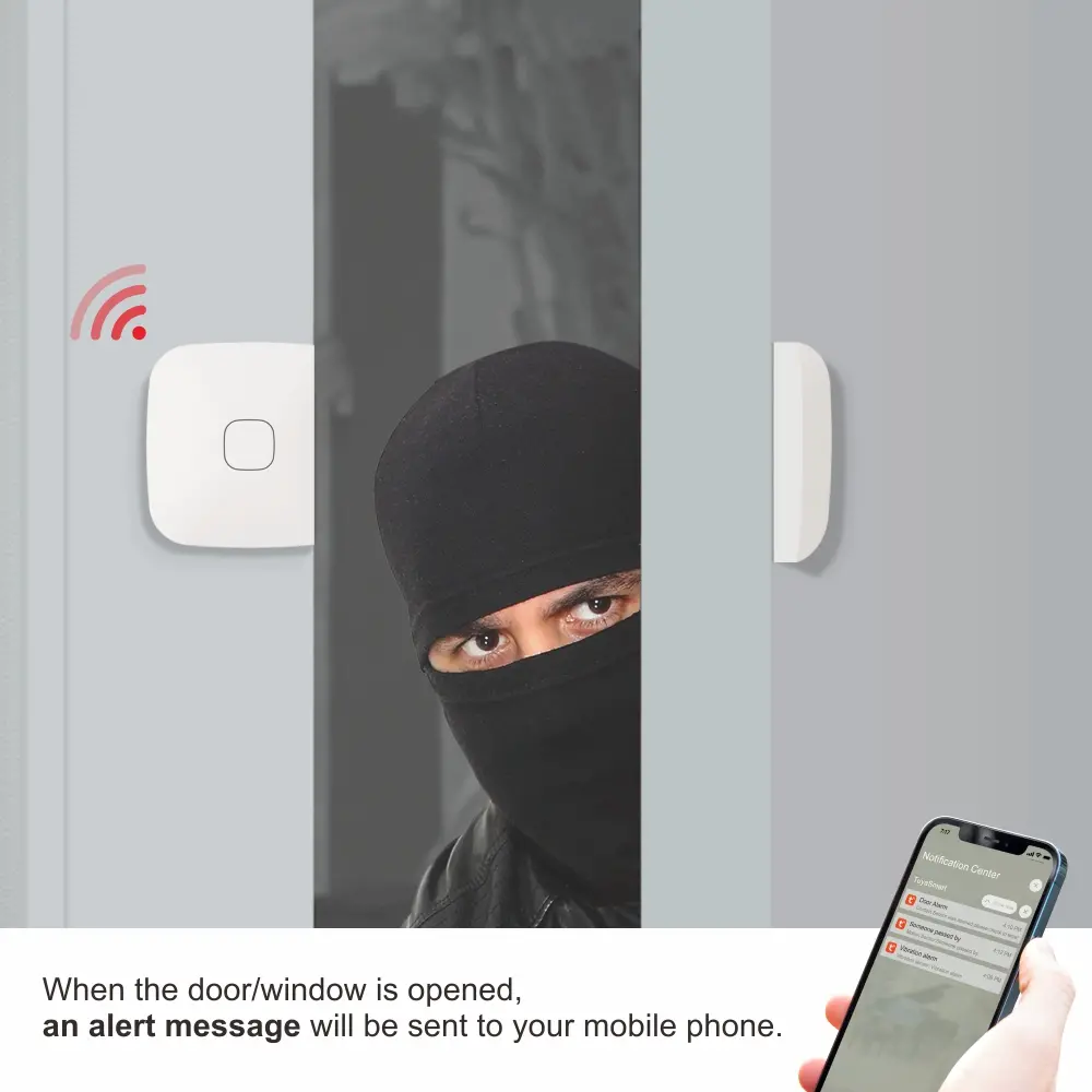 Magnetic sensor for smart home, RL-WD01, Tuya smart, 2.4GHz WiFi, no hub needed, automation, push notification, for doors or windows 2