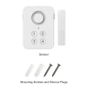 Magnetic door sensor for smart home, RL WD02, keypad control, 100dB, Tuya smart, 2.4GHz WiFi, no hub needed, automation, push notification 6