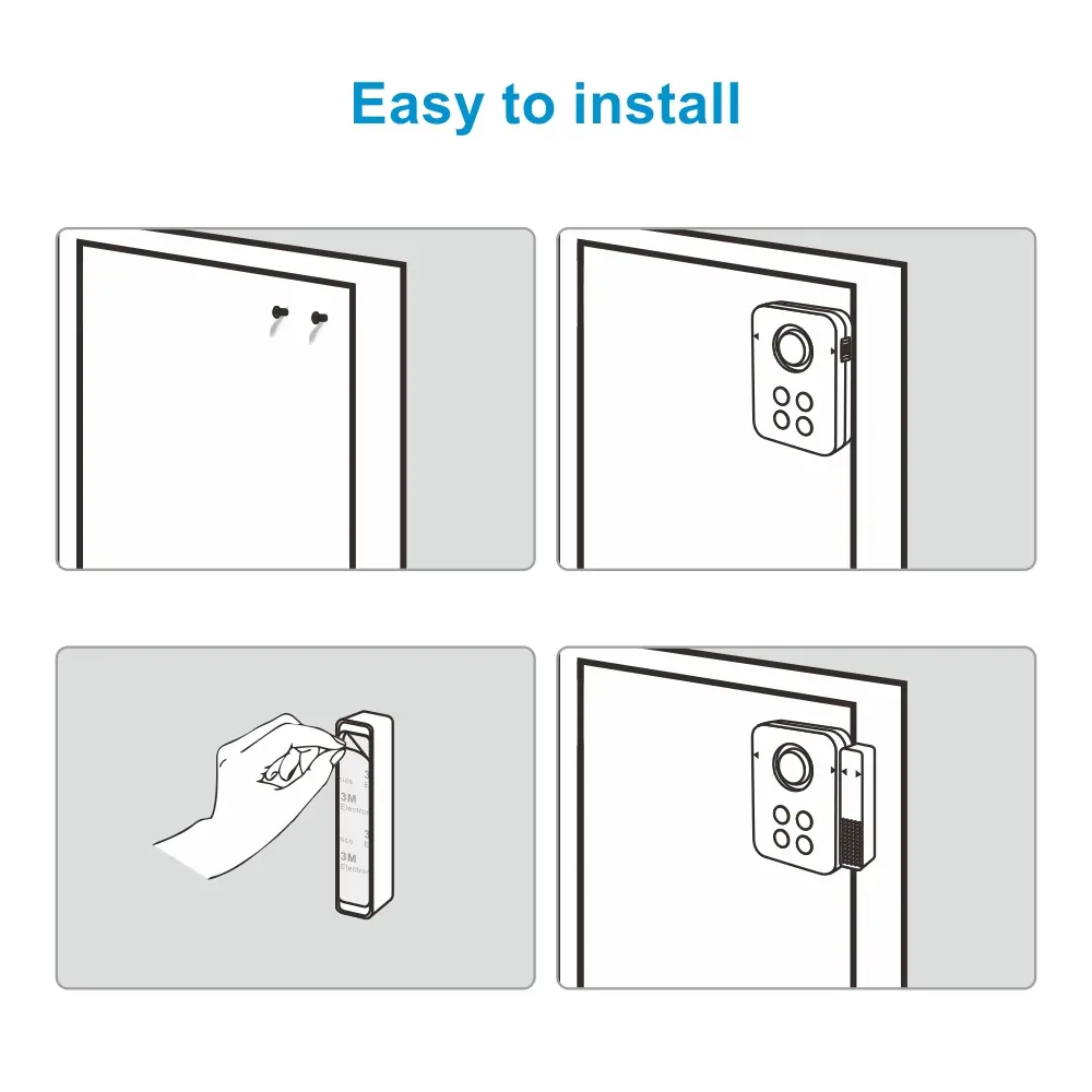 Magnetic door sensor for smart home, RL-WD02, keypad control, 100dB, Tuya smart, 2.4GHz WiFi, no hub needed, automation, push notification 8