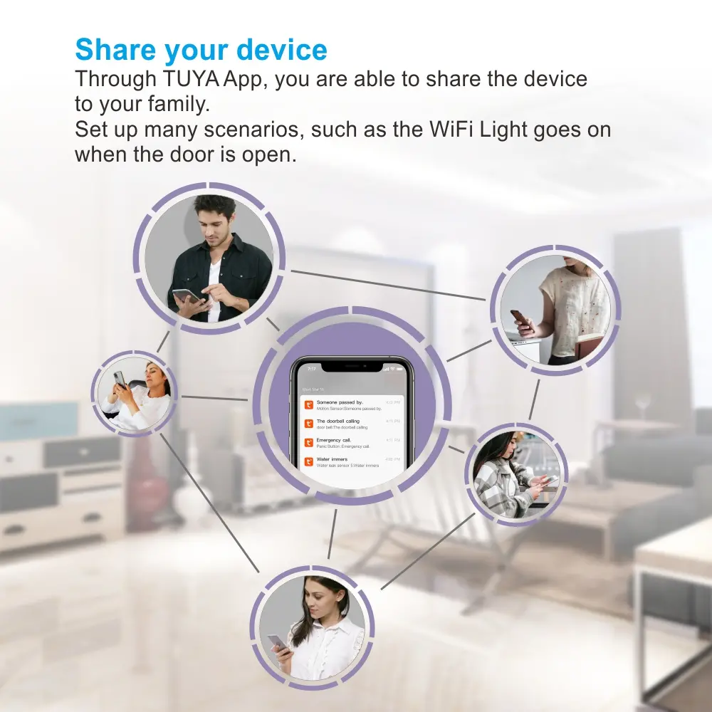 Vibration sensor for smart home, RL-WV01, Tuya smart, 2.4GHz WiFi, no hub needed, automation, push notification 4