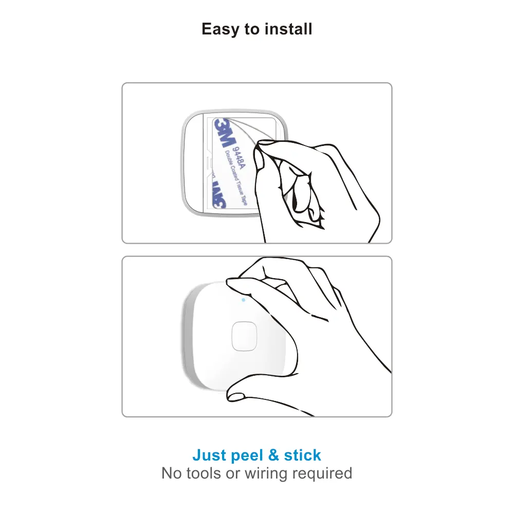 Vibration sensor for smart home, RL-WV01, Tuya smart, 2.4GHz WiFi, no hub needed, automation, push notification 10