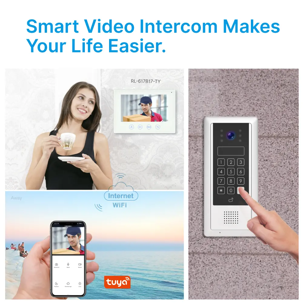 Intercom system, RL-617AID, analog, two wires, outdoor station for villa or buildings, numeric keypad, password/PIN, ID card access control 07