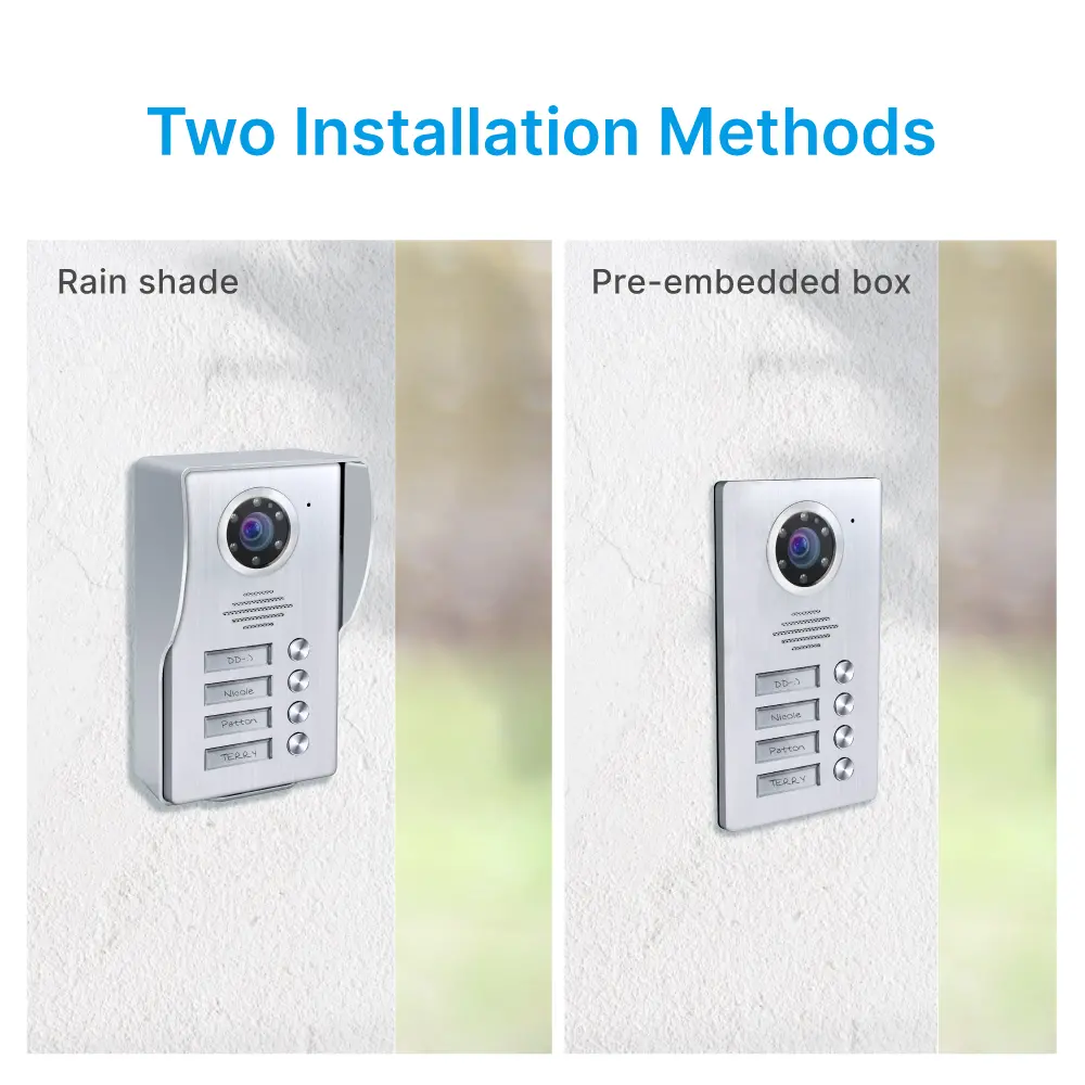 Intercom system, RL-617-W1 /RL-617-W2 /RL-617-W3/ RL-617-W4, analog, two wires, video outdoor station, 1-4 apartments_02