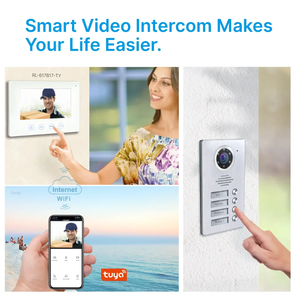 Intercom system, RL-617-W1 /RL-617-W2 /RL-617-W3/ RL-617-W4, analog, two wires, video outdoor station, 1-4 apartments_07