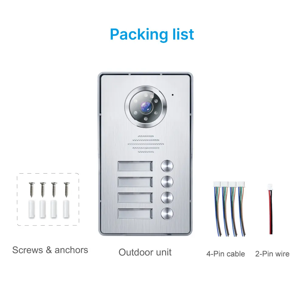 Intercom system, RL-617-W1 /RL-617-W2 /RL-617-W3/ RL-617-W4, analog, two wires, video outdoor station, 1-4 apartments_15