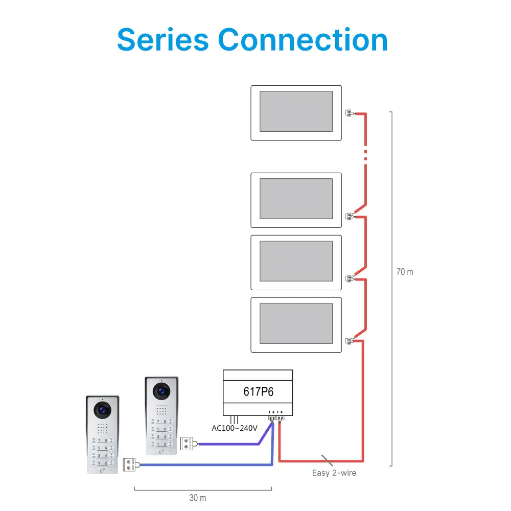 Intercom system, RL-617AE, analog, two wires, outdoor station for villa or buildings, numeric keypad, password/PIN, ID card access control _05