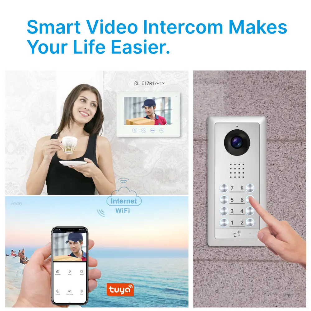 Intercom system, RL-617AE, analog, two wires, outdoor station for villa or buildings, numeric keypad, password/PIN, ID card access control _06