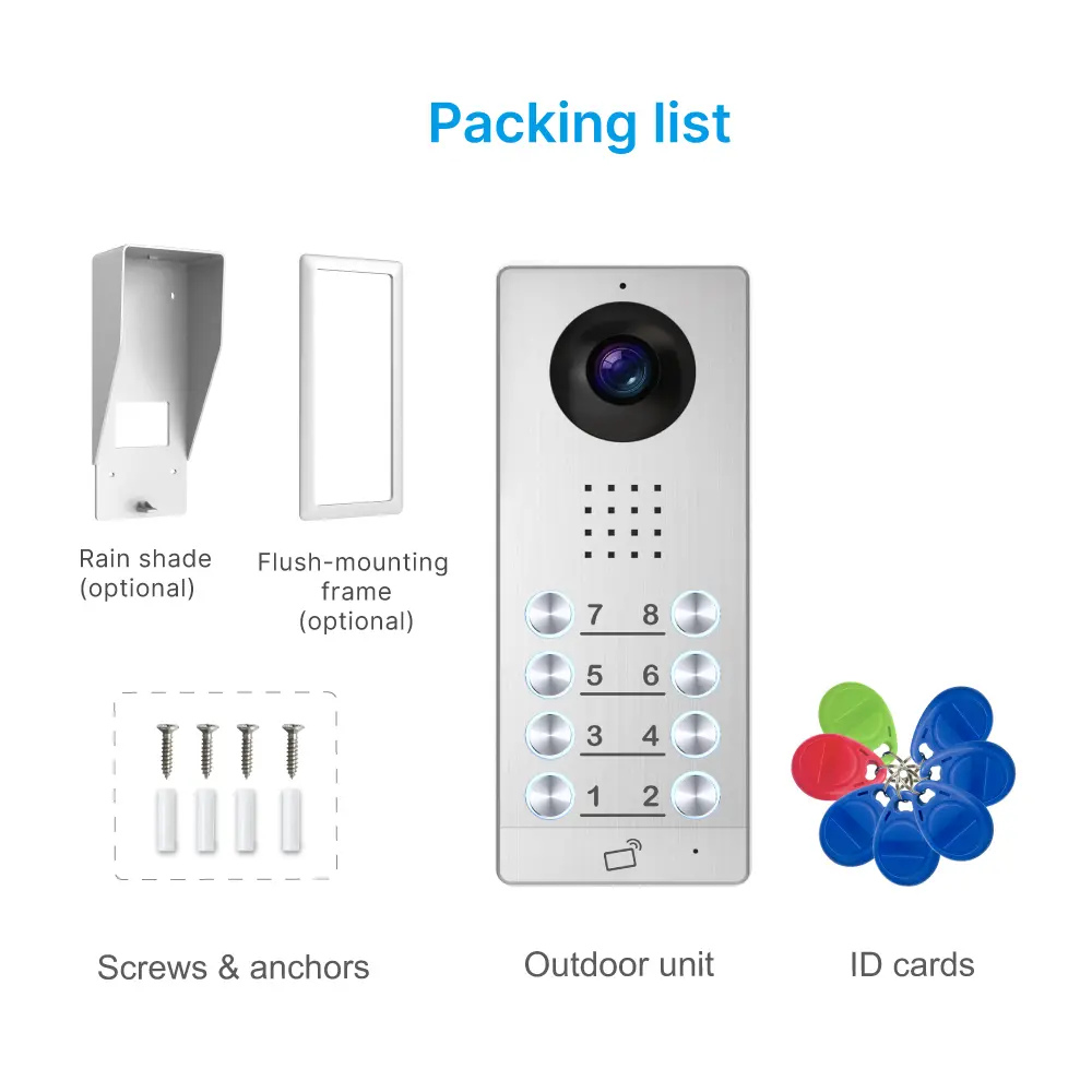 Intercom system, RL-617AE, analog, two wires, outdoor station for villa or buildings, numeric keypad, password/PIN, ID card access control _15