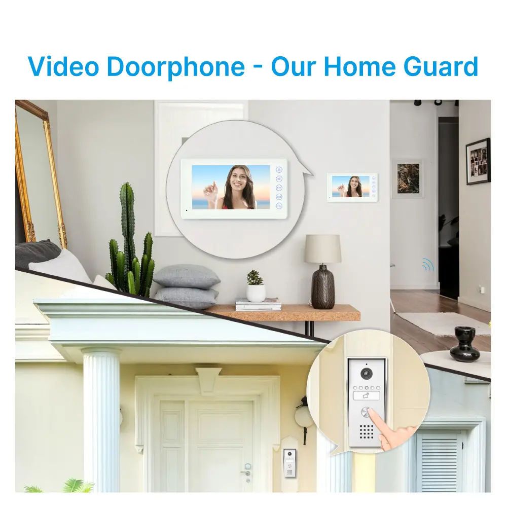  ●Model # RL-H07PAKID-2 ●Tuya remote control from smart phone. ●Easy 4 wires connection, DIY. ●7 inch TFT screen, 800*480 resolution. ●Touch button monitor, white and black colors for option. ●Receive video call and intercom via monitor. _12