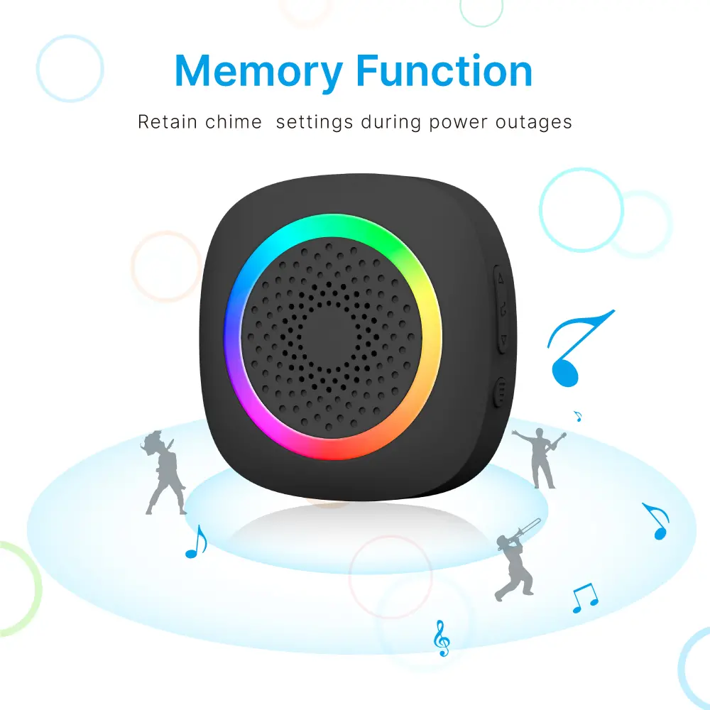 AC Wireless doorbell, door chime, RL-3895, battery powered, anti-interference, 60 tunes/melodies/ringtones, 433MHz, 150 meters_05