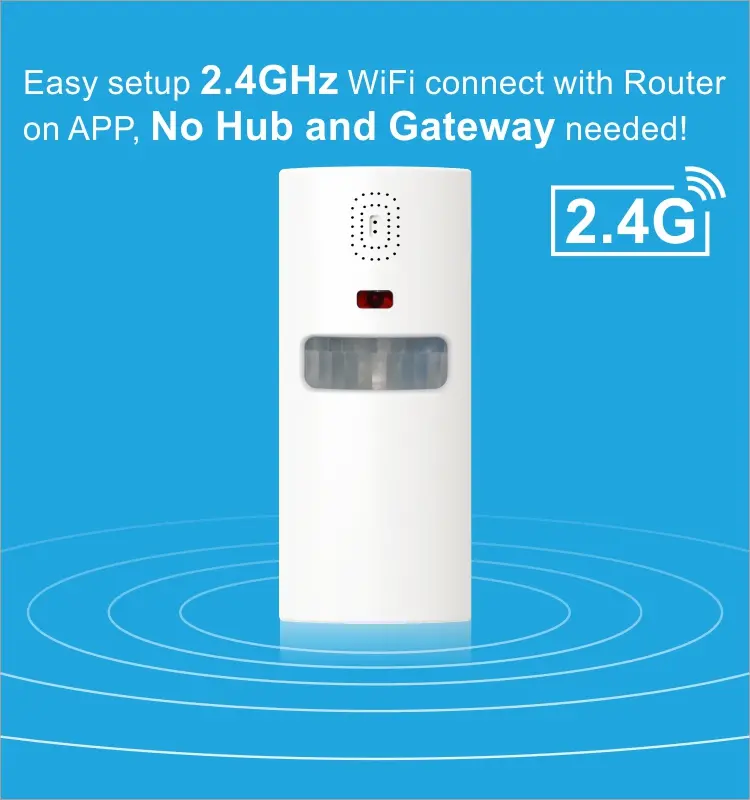 Motion sensor for smart home, RL-WP01A, with remote control, 90dB, Tuya smart, 2.4GHz WiFi, no hub needed, automation, push notification2