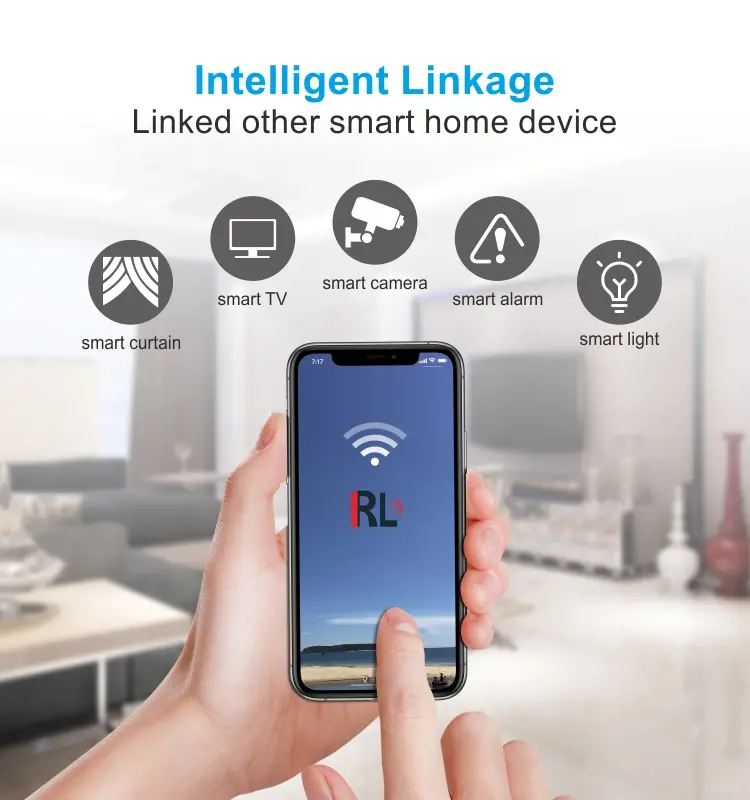 Motion sensor for smart home, RL-WP01A, with remote control, 90dB, Tuya smart, 2.4GHz WiFi, no hub needed, automation, push notification3