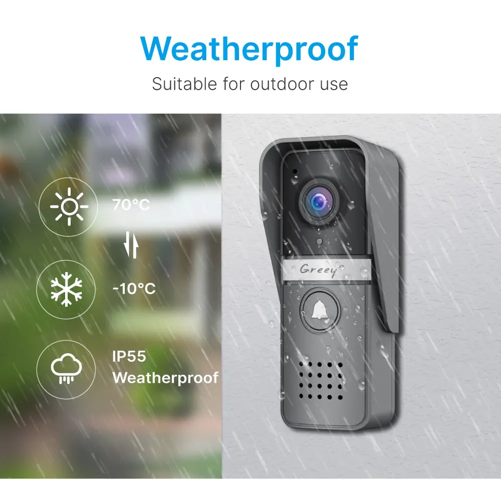 Video doorbell, RL-IP12D-NET, Tuya smart, 2.4GHz WiFi, 2K UHD camera, night vision, 128GB TF card, IP55, indoor chime (receiver) _06