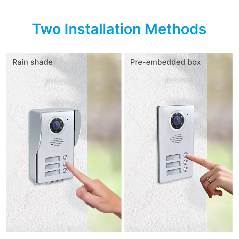 Video door phone, RL-A17W3-TY, 3 families, 4 wires, Tuya WiFi, 7&rdquo; AHD screen, 1024*600, 1080P HD camera, hands-free, lock release _06