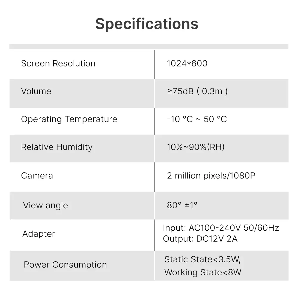 Video door phone, RL-B17F-TY, 4 wires, Tuya WiFi, 7&rdquo; FHD screen, 1024*600, 1080P HD camera, hands-free, lock release _12