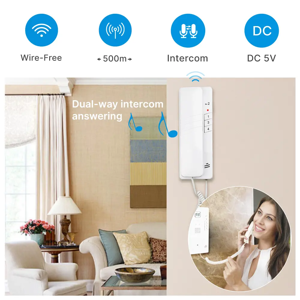 Wireless Intercom, RL-0510B4, 4 channels, 433MHz, 500 meters_02