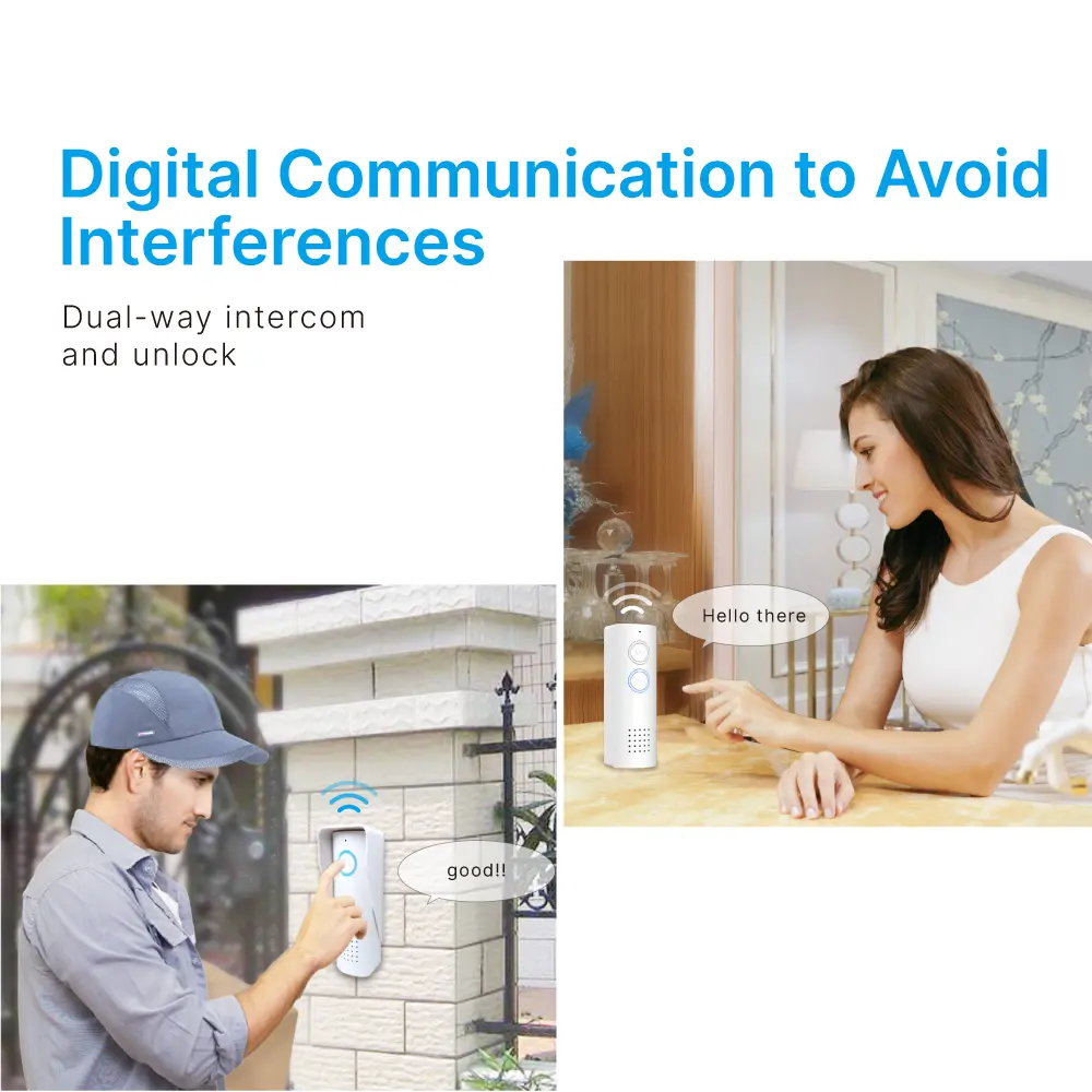 Wireless door phone, RL-0518, audio intercom, battery powered, 433 MHz, 8 ringtones, up to 3 indoor units _02