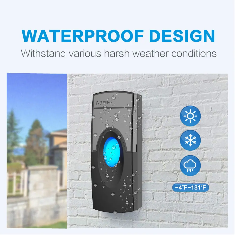 Wireless doorbell, door chime, RL-3818A, AC power, anti-interference, 58 tunes/melodies/ringtones, 433MHz, 150 meters_05