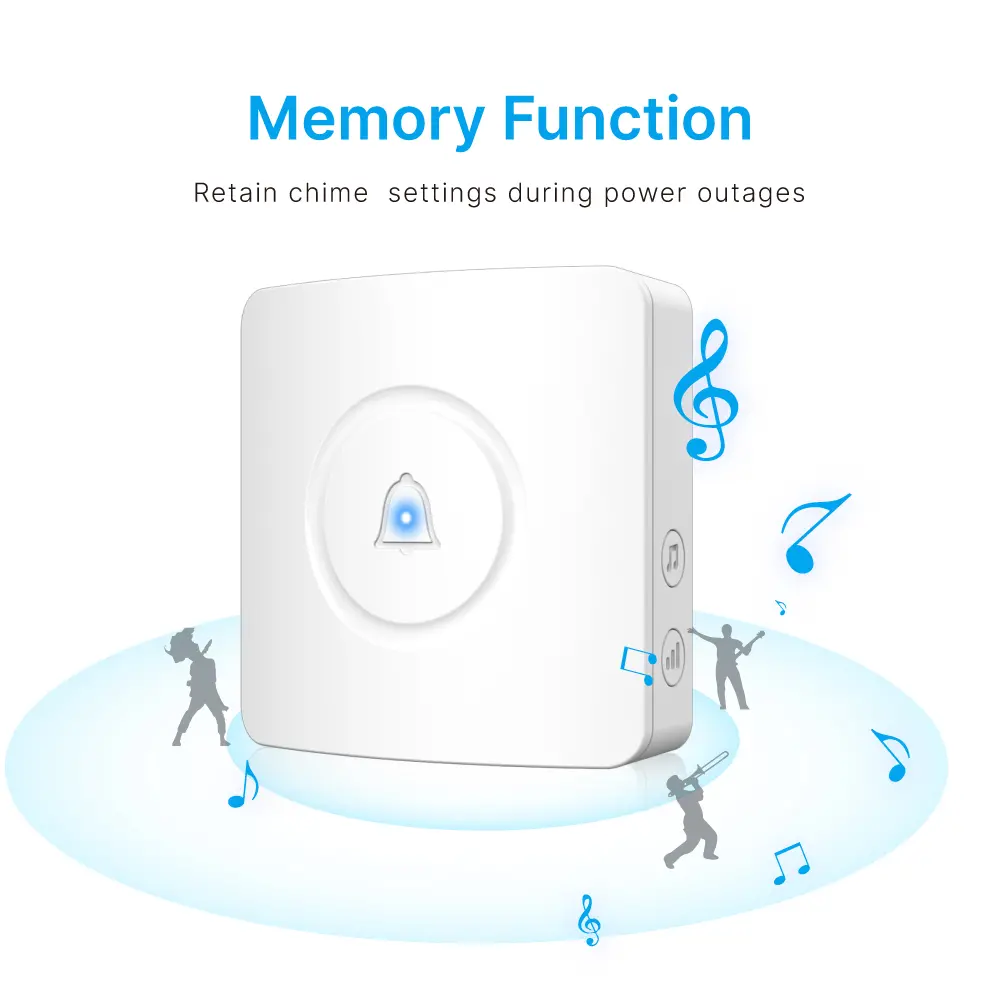 Wireless doorbell, door chime, RL-3881, AC power, anti-interference, 38 tunes/melodies/ringtones, 433MHz, 150 meters_04
