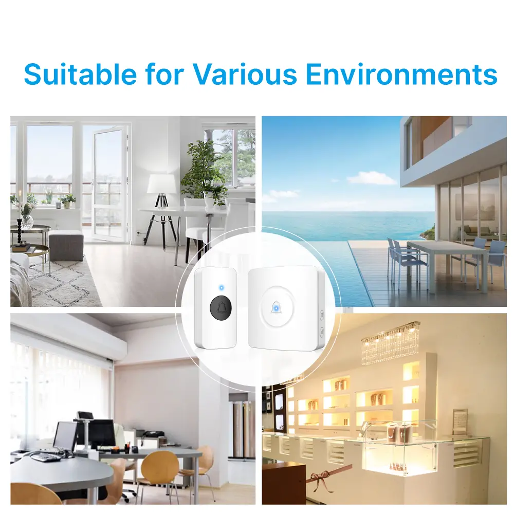 Wireless doorbell, door chime, RL-3881, AC power, anti-interference, 38 tunes/melodies/ringtones, 433MHz, 150 meters_11