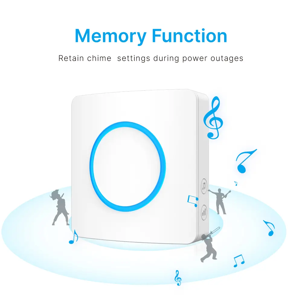 Wireless doorbell, door chime, RL-3882, AC power, anti-interference, 38 tunes/melodies/ringtones, 433MHz, 150 meters_04