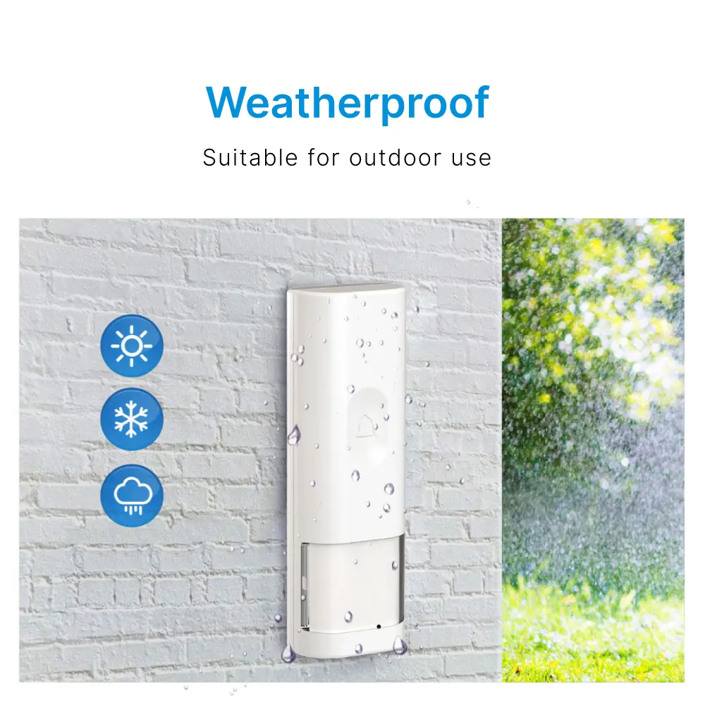 Wireless doorbell, door chime, RL-3930, battery-powered, anti-interference, 38 tunes/melodies/ringtones, 433MHz, 150 meters_05