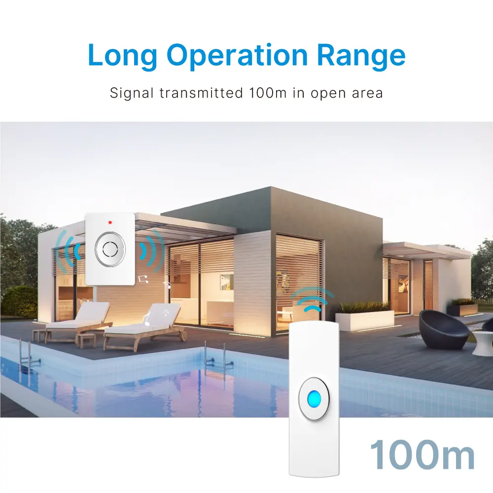 Wireless doorbell, door chime, RL-3936, battery-powered, anti-interference, 38 tunes/melodies/ringtones, 433MHz, 100 meters_07