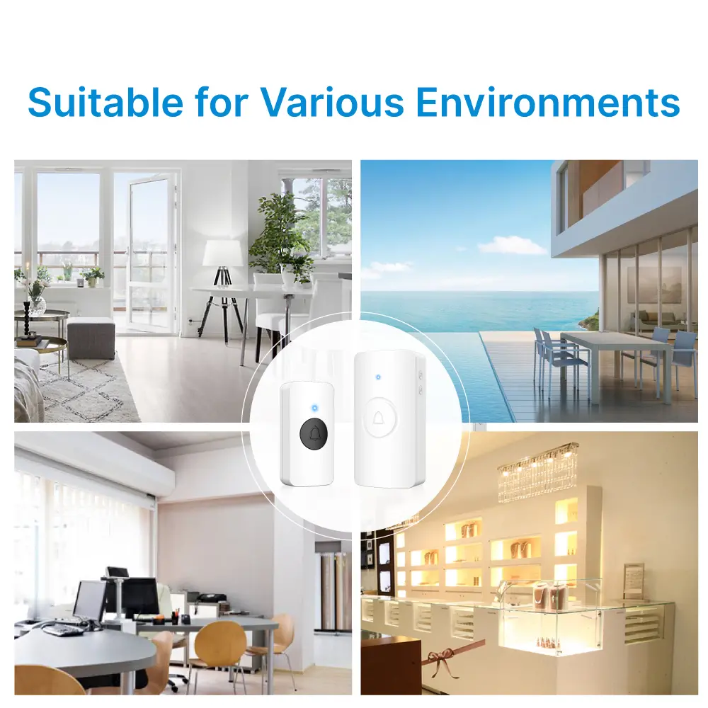 Wireless doorbell, door chime, RL-3990, battery powered, anti-interference, 38 tunes/melodies/ringtones, 433MHz, 150 meters_11