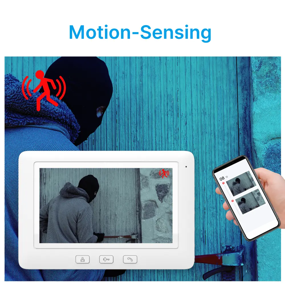 7inchTuya Smart Video Doorphone # RL-C07F-TY- 1080P AHD Doorbell.- Built-in Mega HD camera.- Motion-Sensing - Cloud storage- Weatherproof ,Suitable for outdoor use.- Easy 4-wire connection_06