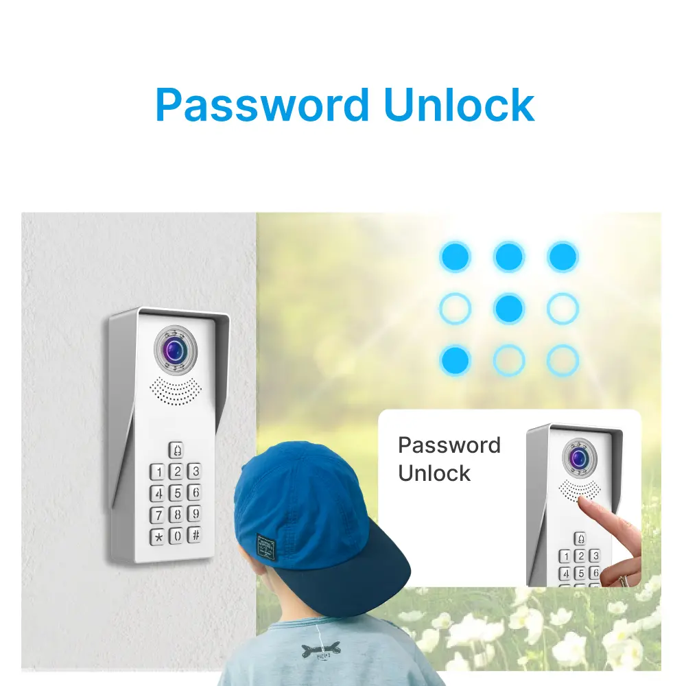 7inch WIFI AHD Video Doorphone #RL- Keypad tone indicating, with key pad back light design for easy operation at night. - Camera light compensation at night. - Release the electric lock and gate lock. - User code unlocking. - Monitor the outside. _04