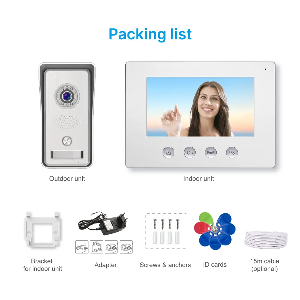 7inch WIFI AHD Video Doorphone #RL-A17IID-TY - With the Tuya Smart APP - Two million pixels AHD camera. - 16 melodies for option.- Electric lock and gate lock connection. - ID card unlocking._13