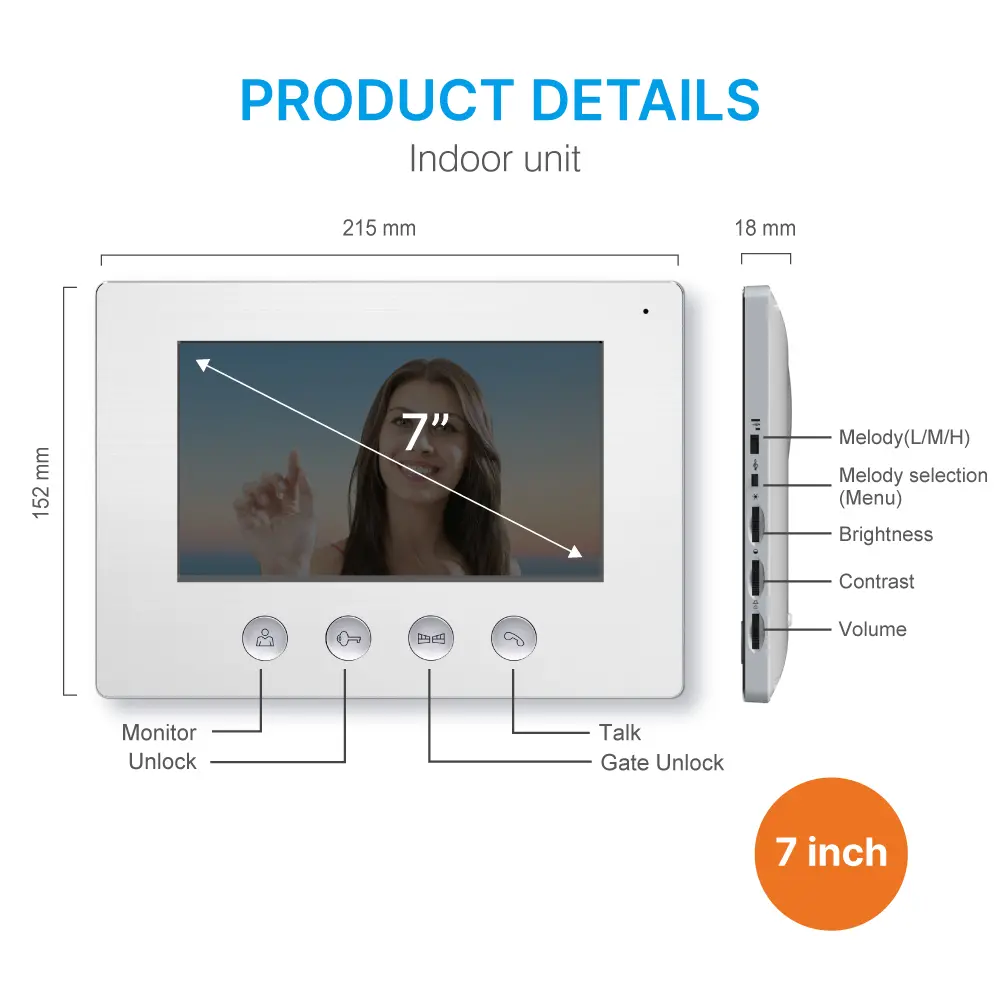 7inch WIFI AHD Video Doorphone #RL-A17IID-TY - With the Tuya Smart APP - Two million pixels AHD camera. - 16 melodies for option.- Electric lock and gate lock connection. - ID card unlocking._07