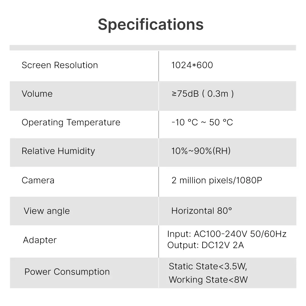 7 inch WIFI AHD Video Doorphone #RL-A17F-TY - With the Tuya Smart APP - Two million pixels HD camera. - 16 melodies for option. - Electric lock and gate lock connection._12