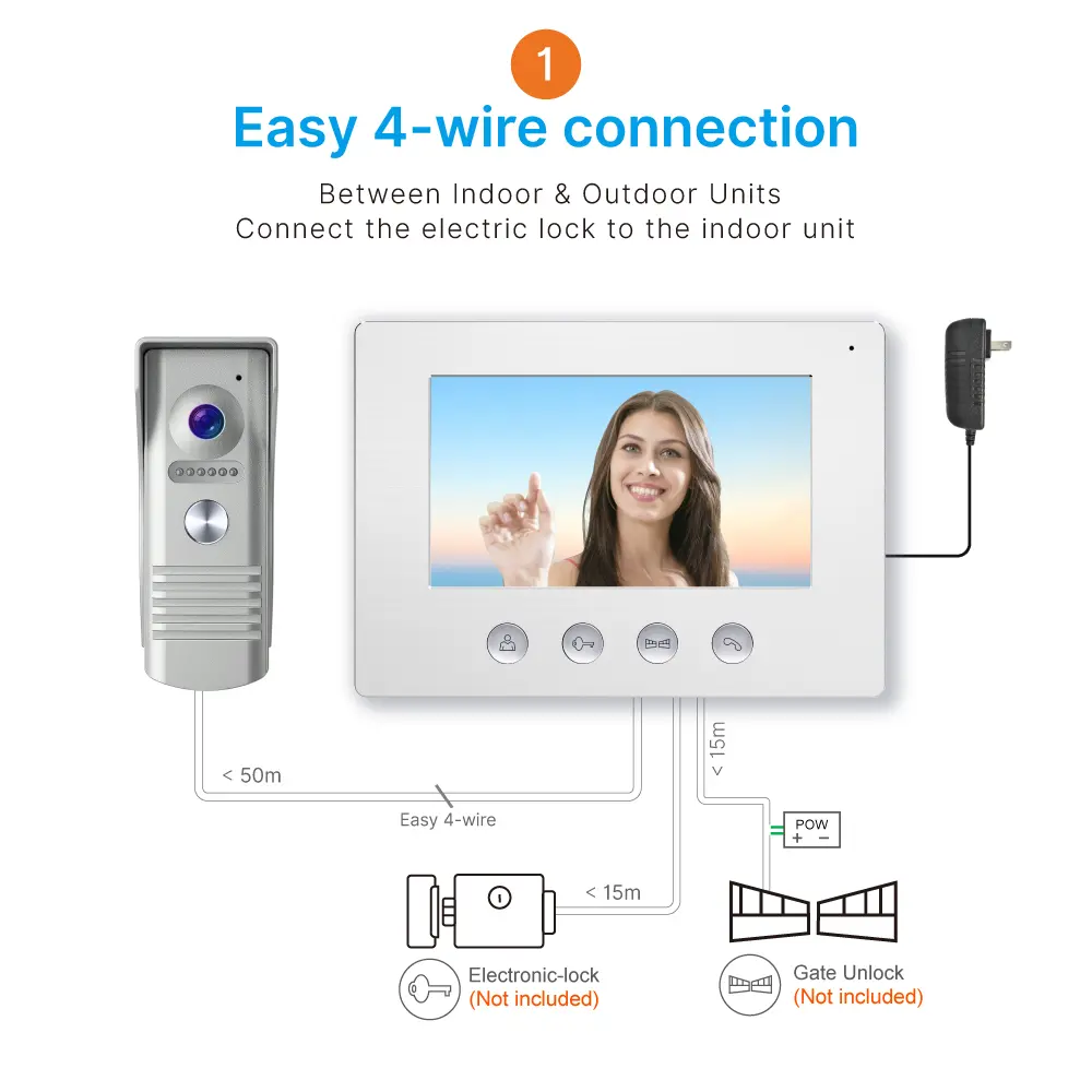 7 inch WIFI AHD Video Doorphone #RL-A17F-TY - With the Tuya Smart APP - Two million pixels HD camera. - 16 melodies for option. - Electric lock and gate lock connection._08