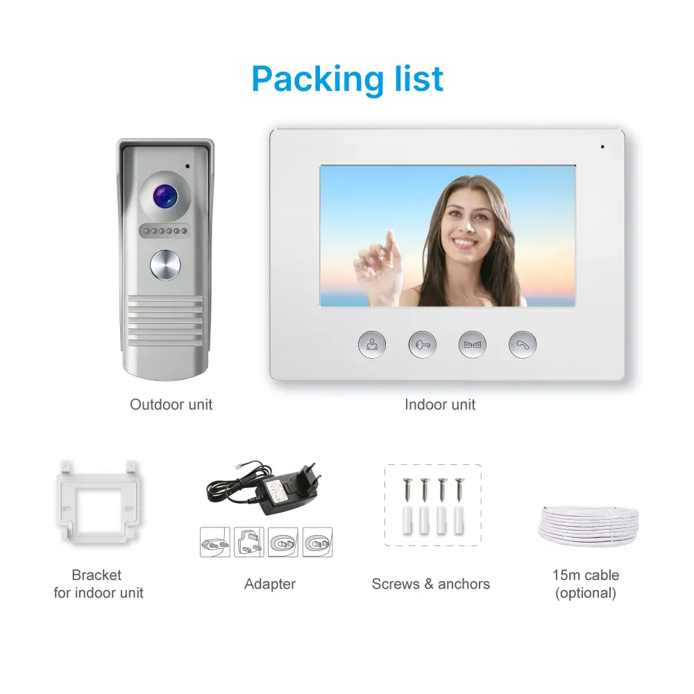 7 inch WIFI AHD Video Doorphone #RL-A17F-TY - With the Tuya Smart APP - Two million pixels HD camera. - 16 melodies for option. - Electric lock and gate lock connection._11