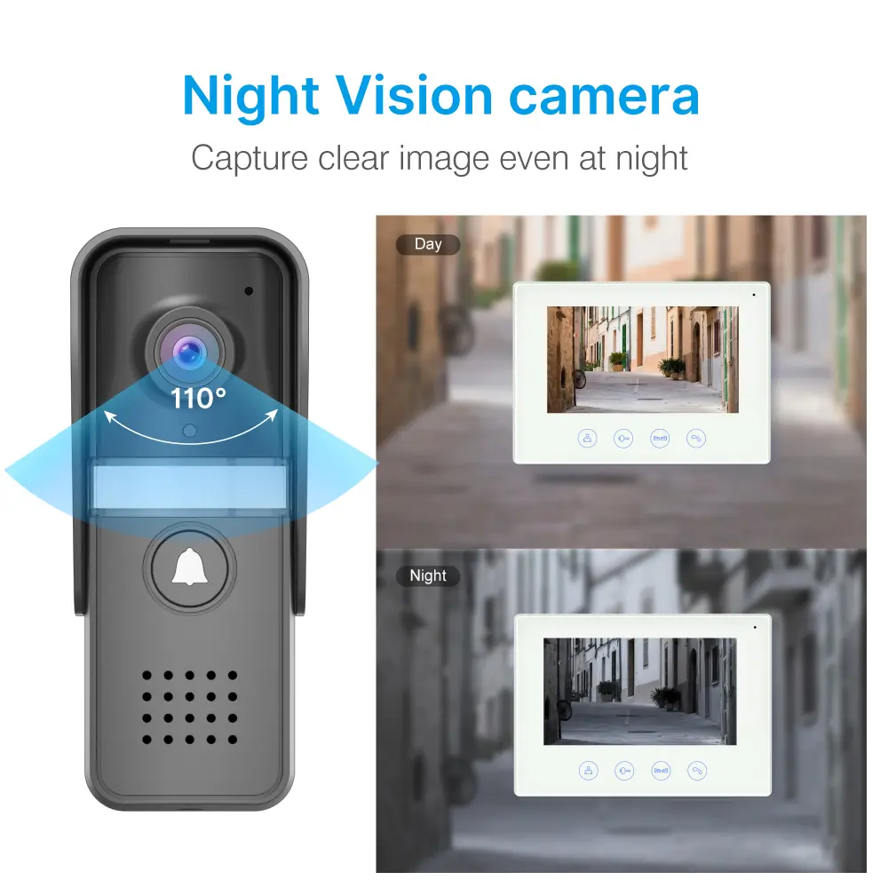 7 inch WIFI AHD Video Doorphone #RL-B17U-TY- With the Tuya Smart APP, you can remotely monitor, intercom and unlock. - Two million pixels AHD camera. - 16 melodies for option. - Electric lock and gate lock connection. _06