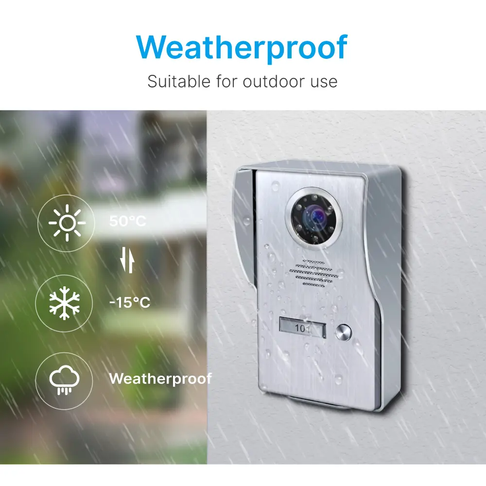 7 inch TUYA WIFI Smart Video Doorphone- Easy 4-wire connection- Between indoor & outdoor units See, hear and speak to visitors from anywhere 1080P AHD Doorbell - Built-in Mega HD camera - Suitable for various environment and outdoor use- Night Vision camera _05