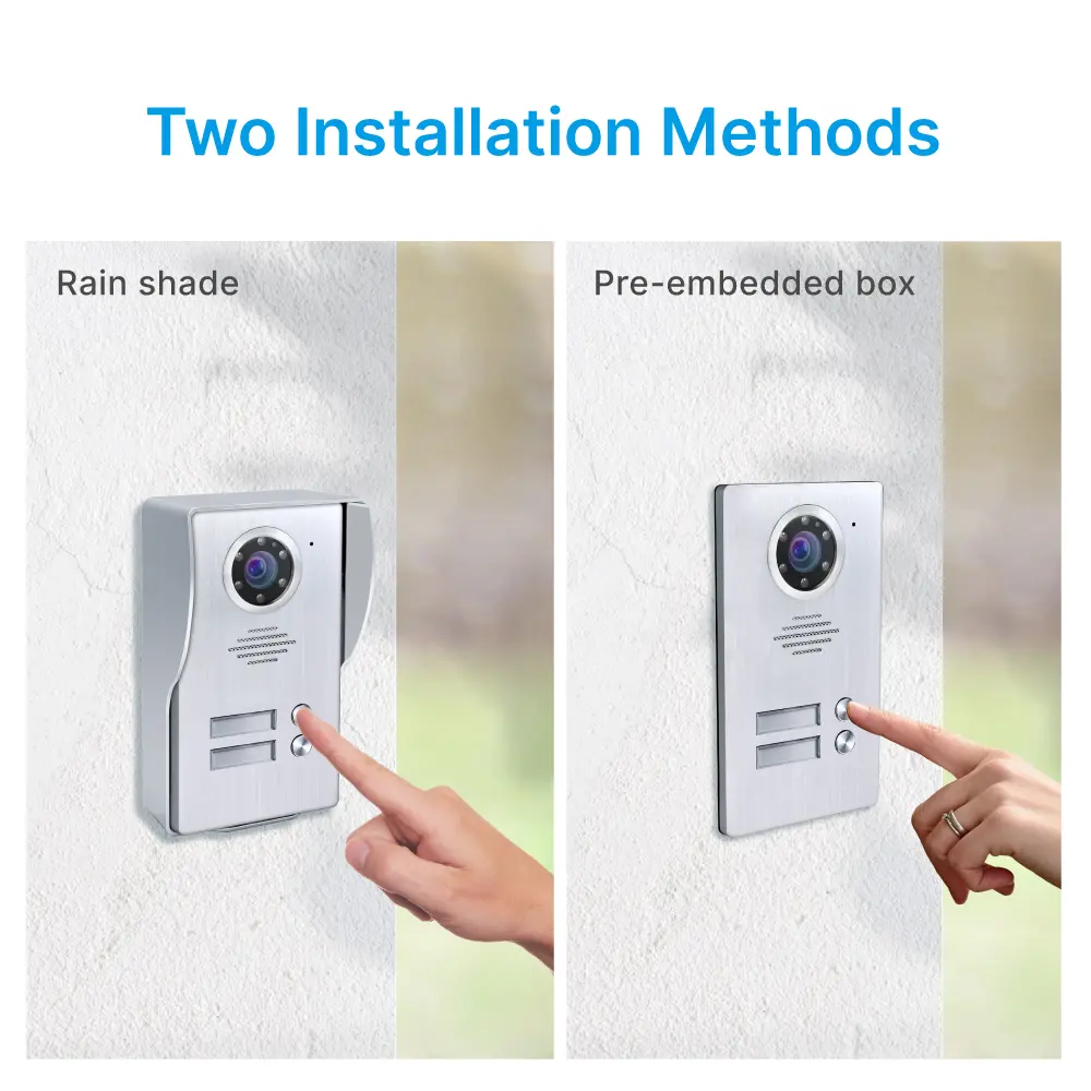 7 inch TUYA WIFI Smart Video Doorp #RL-B17W2-TY . - Between indoor & outdoor units See, hear and speak to visitors from anywhere 1080P AHD Doorbell. - Built-in Mega HD camera. - Suitable for various environment and outdoor use.- Night Vision camera _04