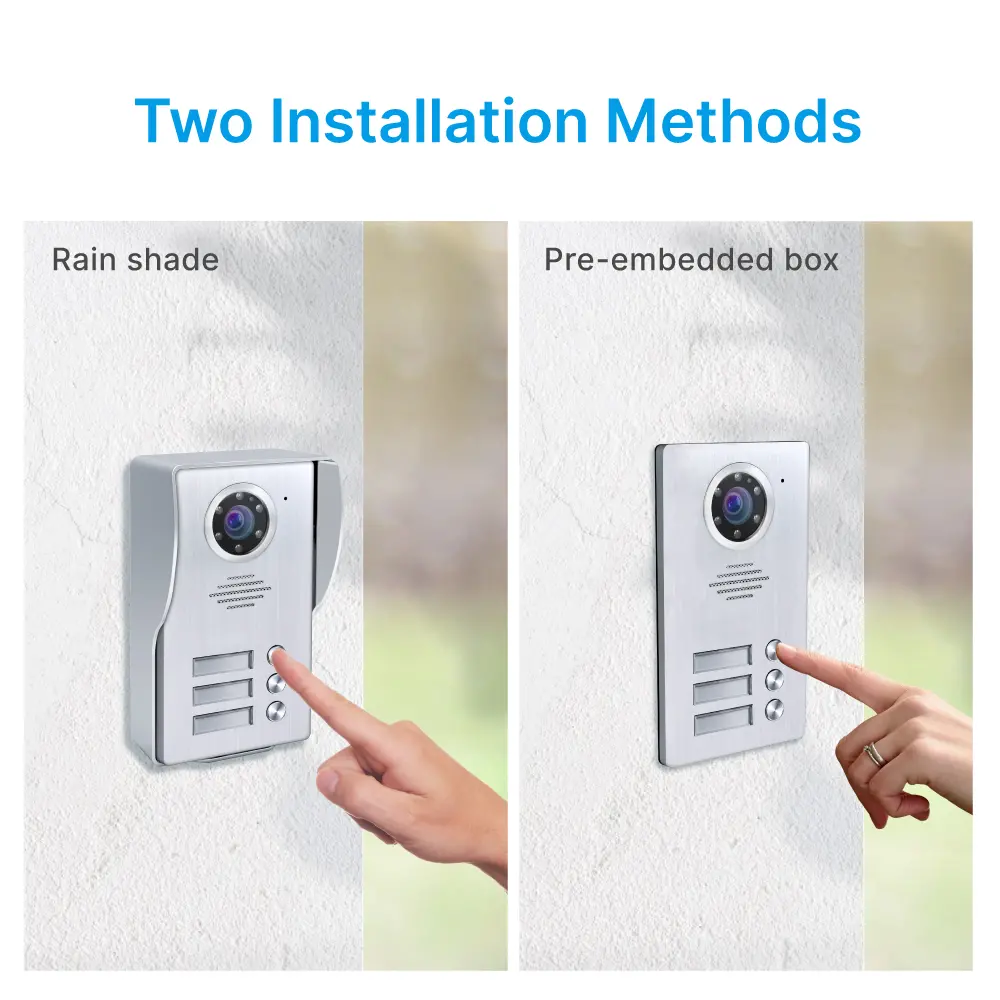 7 inch TUYA WIFI Smart Video Doorphone#RL-B17W3-TY- Easy 4-wire connection.- Between indoor & outdoor units See, hear and speak to visitors from anywhere 1080P AHD Doorbell .- Built-in Mega HD camera - Night Vision camera. _04