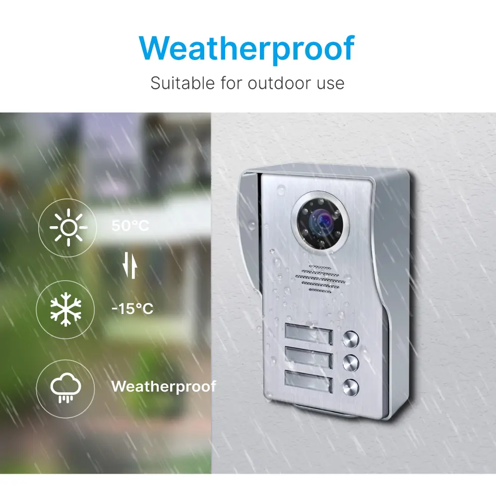 7 inch TUYA WIFI Smart Video Doorphone#RL-B17W3-TY- Easy 4-wire connection.- Between indoor & outdoor units See, hear and speak to visitors from anywhere 1080P AHD Doorbell .- Built-in Mega HD camera - Night Vision camera. _05