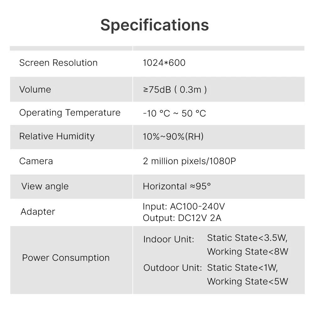 7 inch WIFI AHD Video Doorphone #RL-B17AE-TY - Camera light compensation at night. - Release the electric lock and gate lock. - With the Tuya Smart APP, you can remotely monitor, intercom and unlock. - Two million pixels AHD camera. - 16 melodies for option. _12