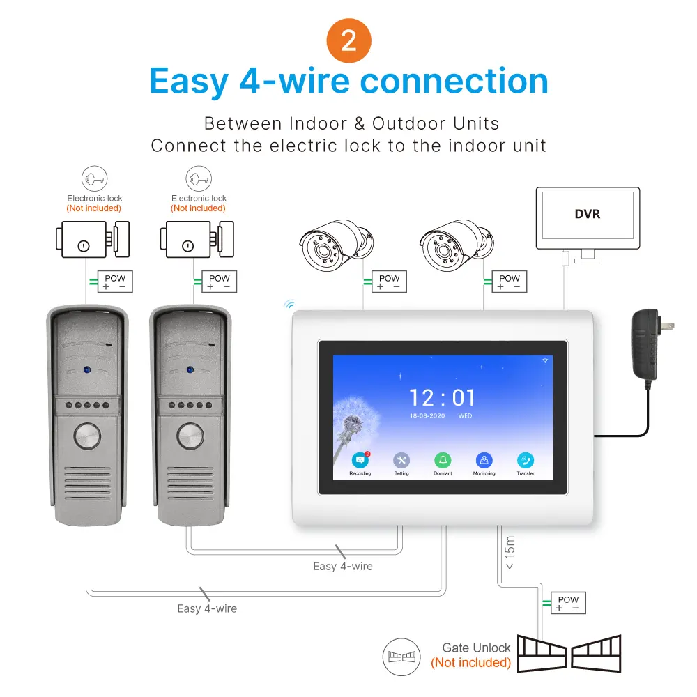 7 inch WIFI AHD Video Doorphone #RL-T07H-WIFI- With TuyaSmart APP- Max. 2 million pixels AHD camera. - Max. 128G TF card - Support motion detection. - Voice message function. _13