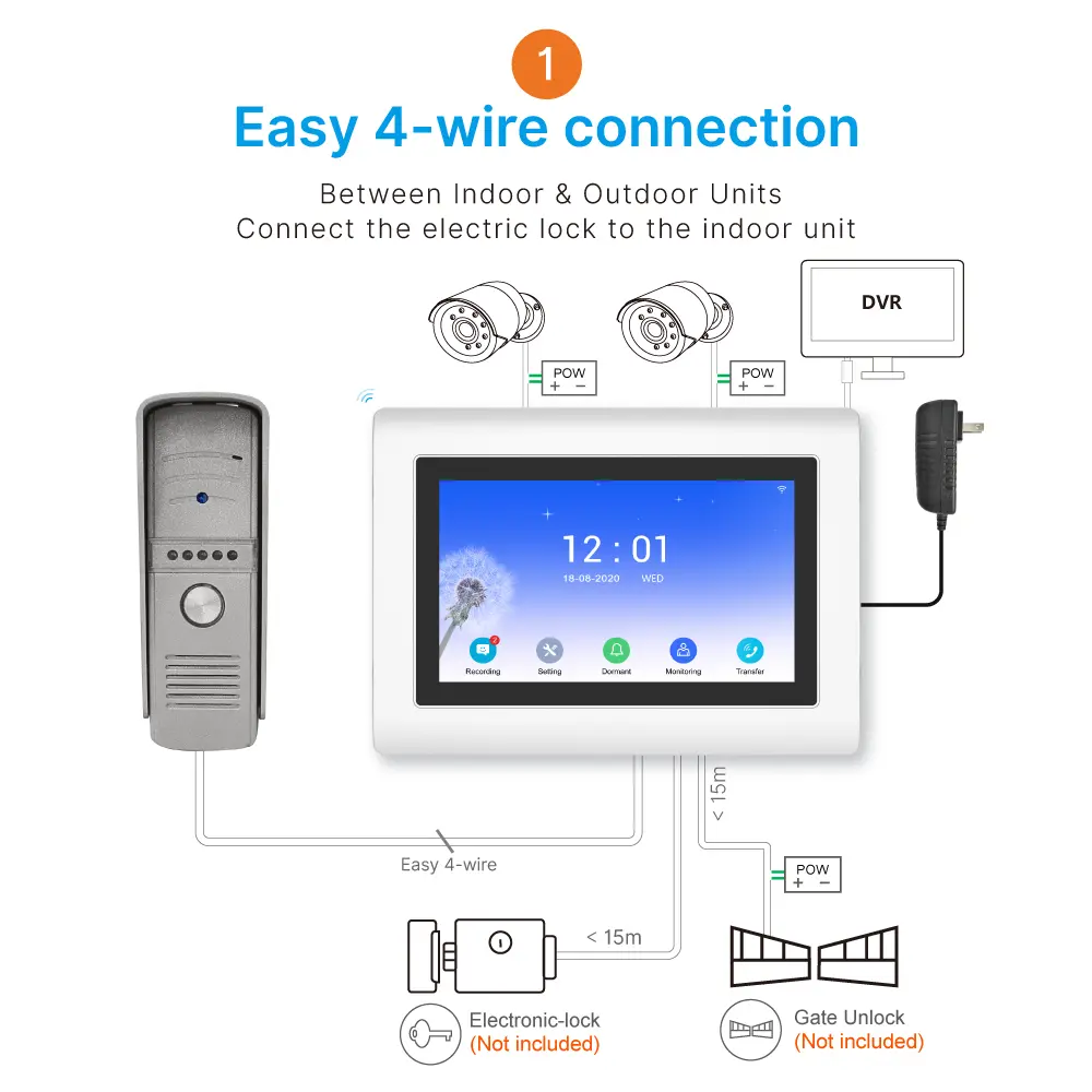 7 inch WIFI AHD Video Doorphone #RL-T07H-WIFI- With TuyaSmart APP- Max. 2 million pixels AHD camera. - Max. 128G TF card - Support motion detection. - Voice message function. _12