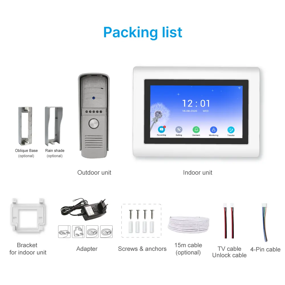 7 inch WIFI AHD Video Doorphone #RL-T07H-WIFI- With TuyaSmart APP- Max. 2 million pixels AHD camera. - Max. 128G TF card - Support motion detection. - Voice message function. _17