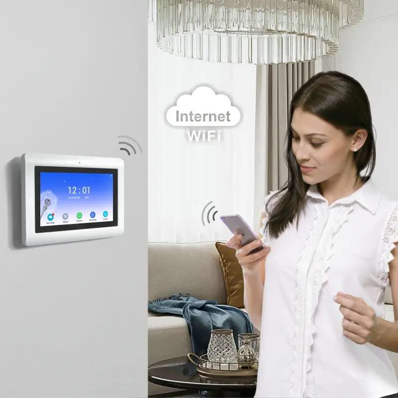 7 inch WIFI AHD Video Intercom System #RL-T07AID-WIFI - With TuyaSmart APP - Max. 2 million pixels AHD camera. - Max. 128G TF card - Support motion detection. - Voice message function. - Intercom between indoor units. - ID card and user code unlocking. 2