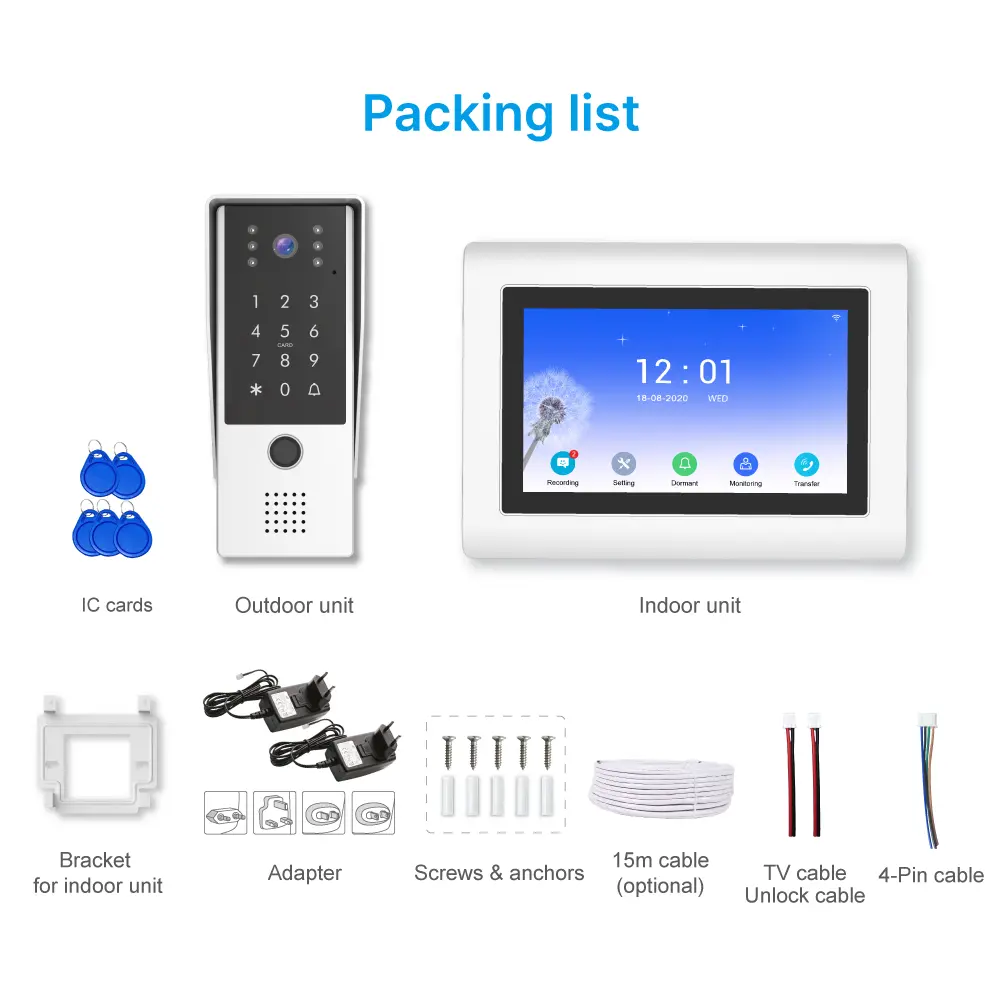 7 inch WIFI AHD Video Intercom System #RL-T07FID-WIFI - With TuyaSmart APP - Max. 2 million pixels AHD camera. - Max. 128G TF card- _18